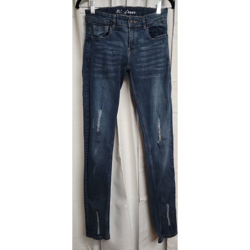 Fil Jeans Juniors  Size 9  Jeans  Blue Denim Skinny Leg Low Rise Distressed